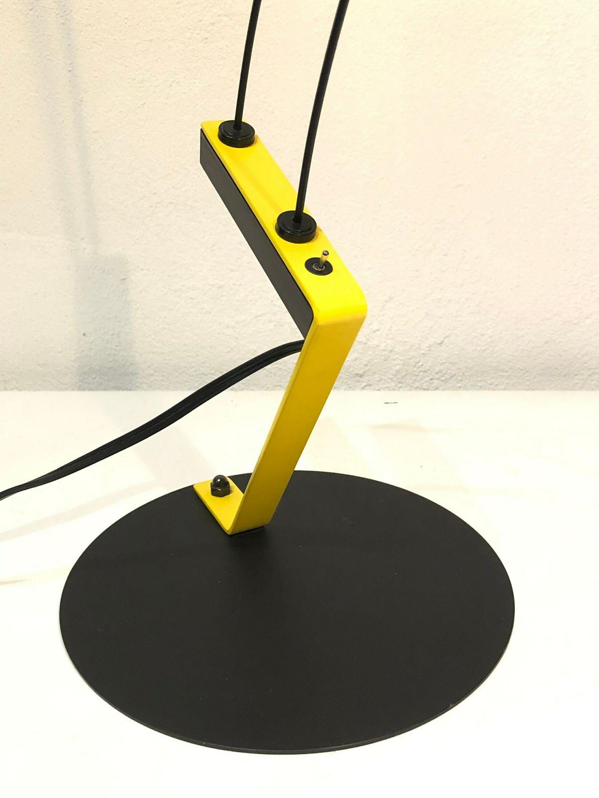 Rare Vintage Ikea Space Age Desk Lamp In Cool Design With Assymetic Yellow Stand And Twin String Neck With Naked Bulb   Design From Sweden photo buy