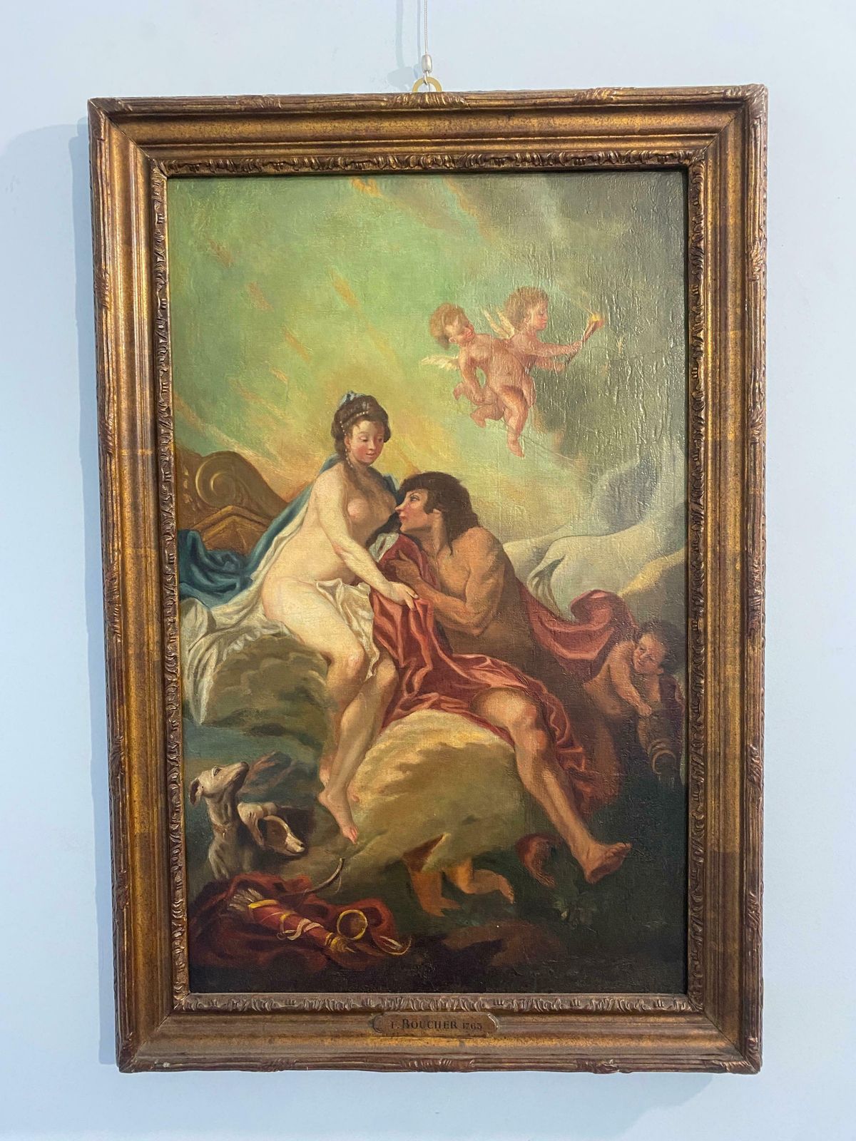 photo furniture Antique French Oil Painting From The 17th Century "In The Style Of Francois Boucher