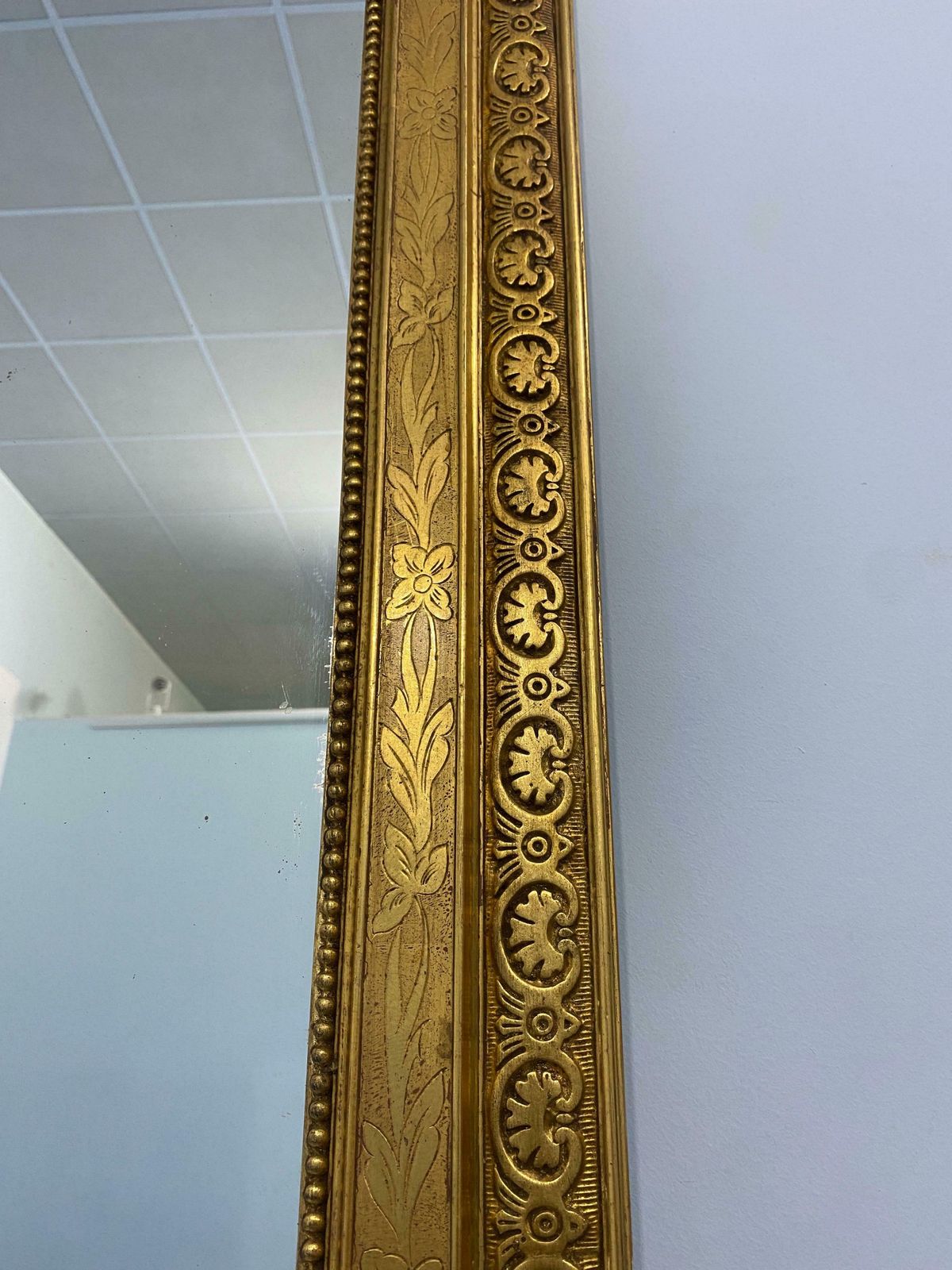 photo furniture Antique French Gilt Mirror Gold Leaf With Louis Philippe Era Selvedge