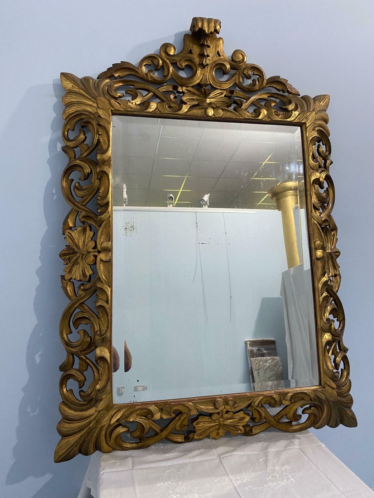 Antique French Gilded Gold Leaf Mirror From The Louis Philippe Era, 1850 photo furniture