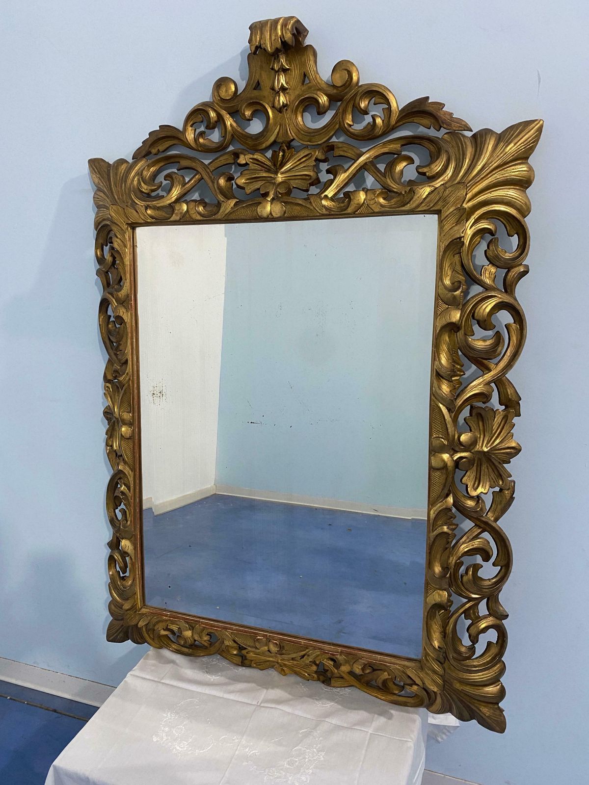Antique French Gilded Gold Leaf Mirror From The Louis Philippe Era, 1850 photo for sale