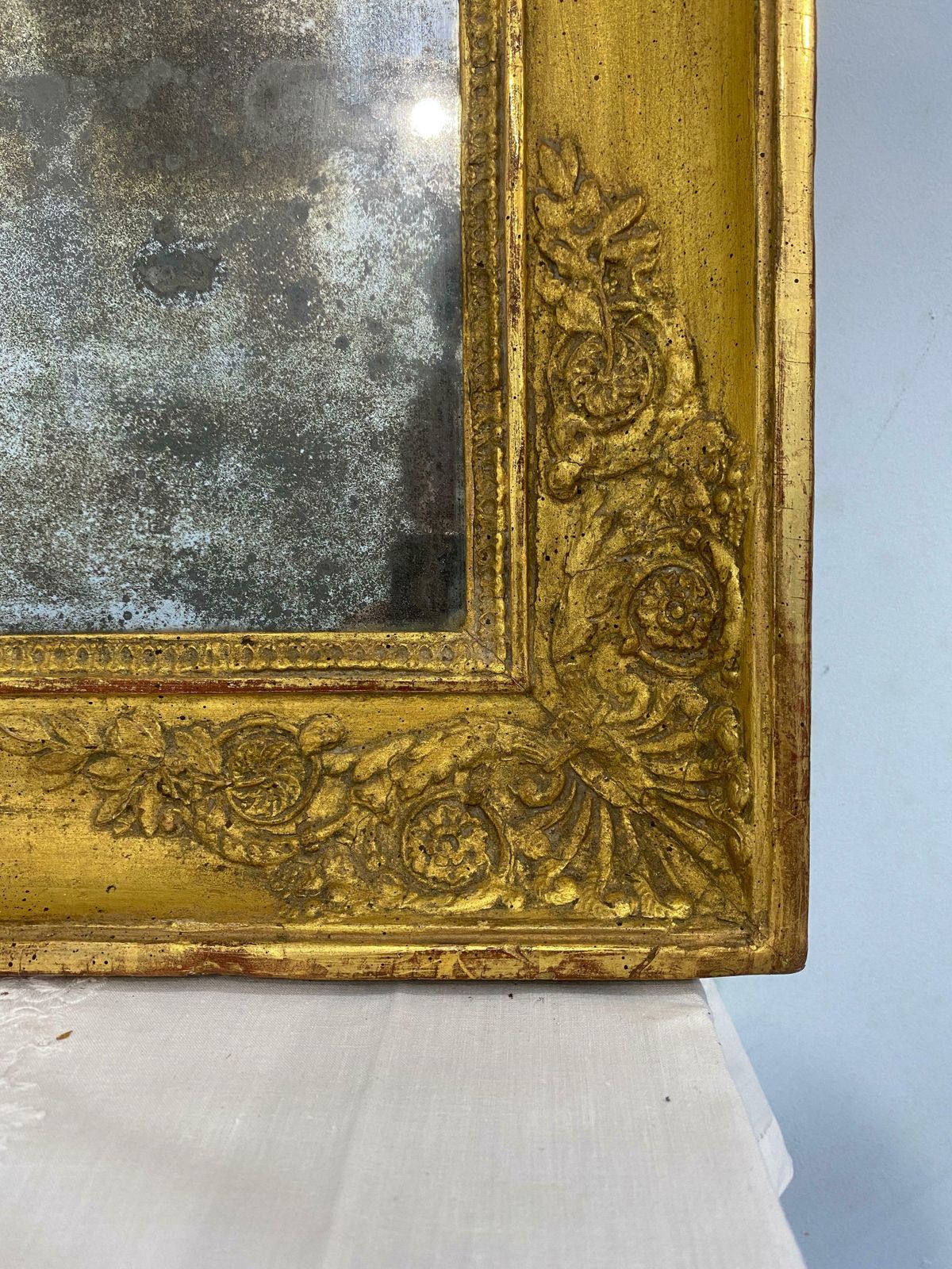Antique French Gold Leaf Gilded Mirror Cabinet Empire Era 1820s photo 1332.0