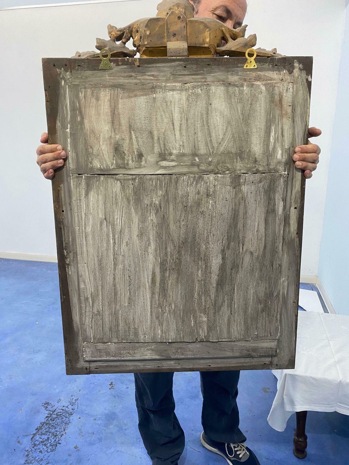 photo for sale Antique French Gilded Gold Leaf Mirror Louis Philippe Era, 1850s