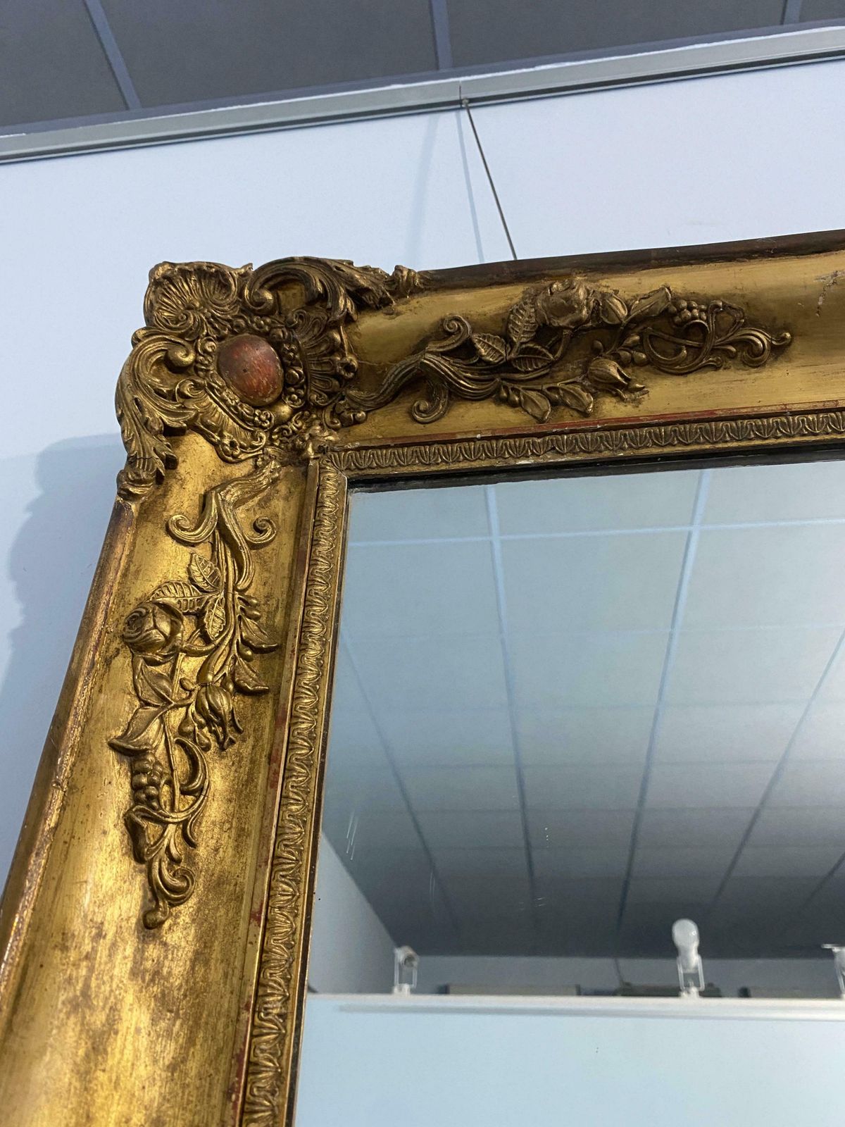 photo furniture Antique French Gilded Gold Leaf Mirror From The Napoleon III Era, 1870