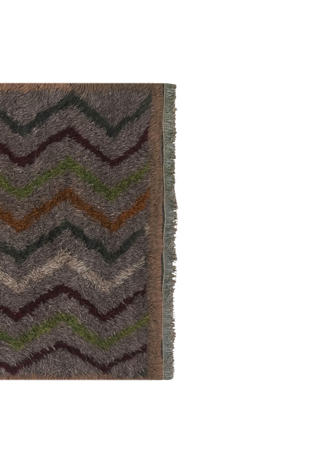 Turkish Gray Wool Shaggy Tulu Runner 2'10" X 7' photo furniture