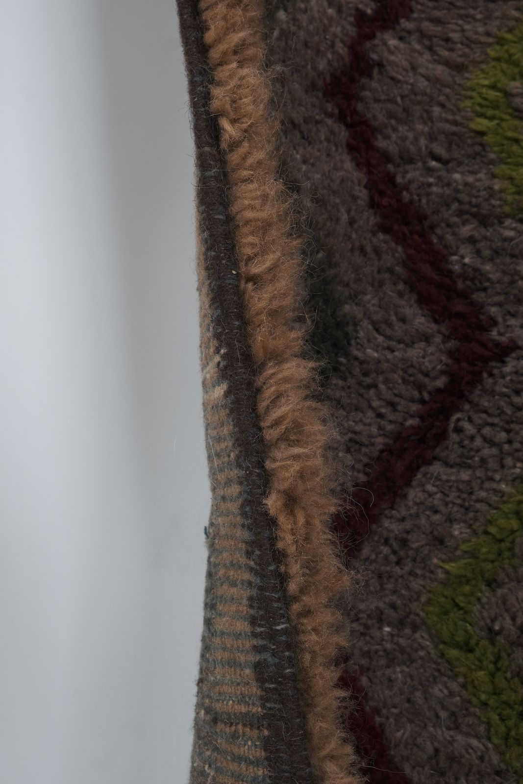 Turkish Gray Wool Shaggy Tulu Runner 2'10" X 7' photo buy