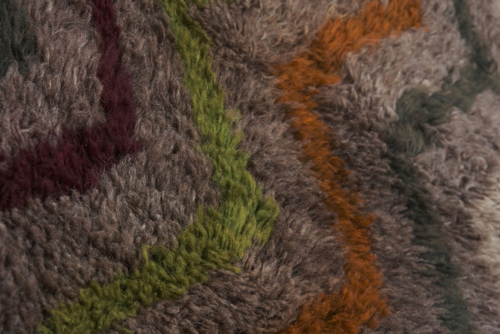 photo furniture Turkish Gray Wool Shaggy Tulu Runner 2'10" X 7'