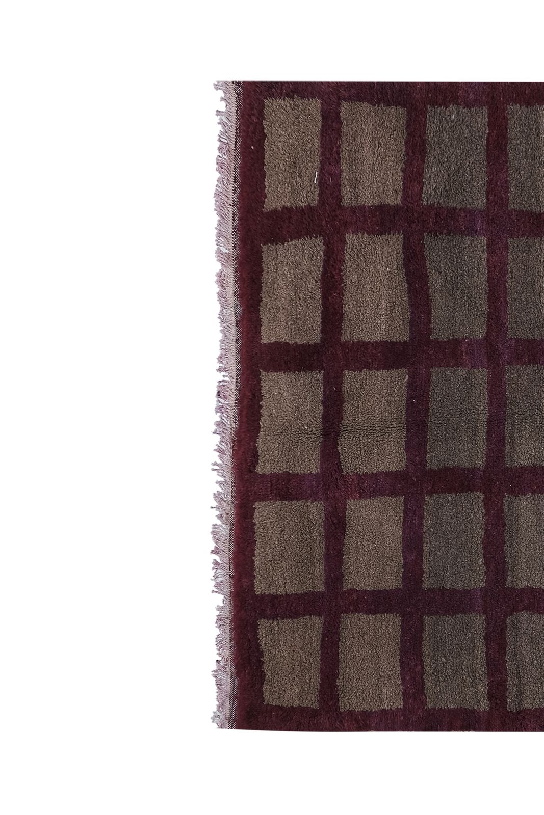 photo furniture 1980s Angora Gray Wool Shaggy Tulu Rug 3'8" X 6'10"