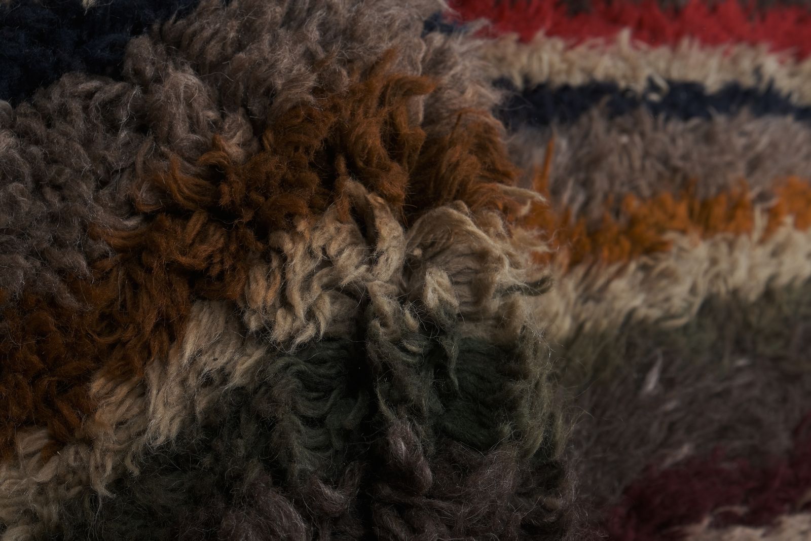 1960s Turkish Hand Knotted Shaggy Colorful Tulu Rug 3'8'' X 5'8'' photo 750.0