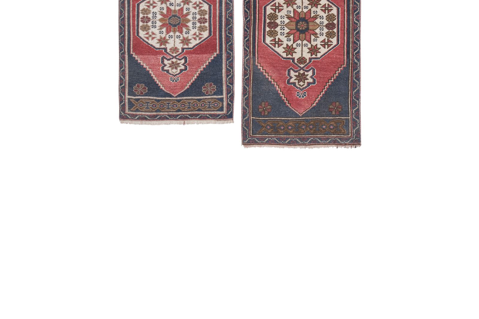 Distressed Low Pile Yastik Mat Faded Colors Rug   Set Of Two photo buy