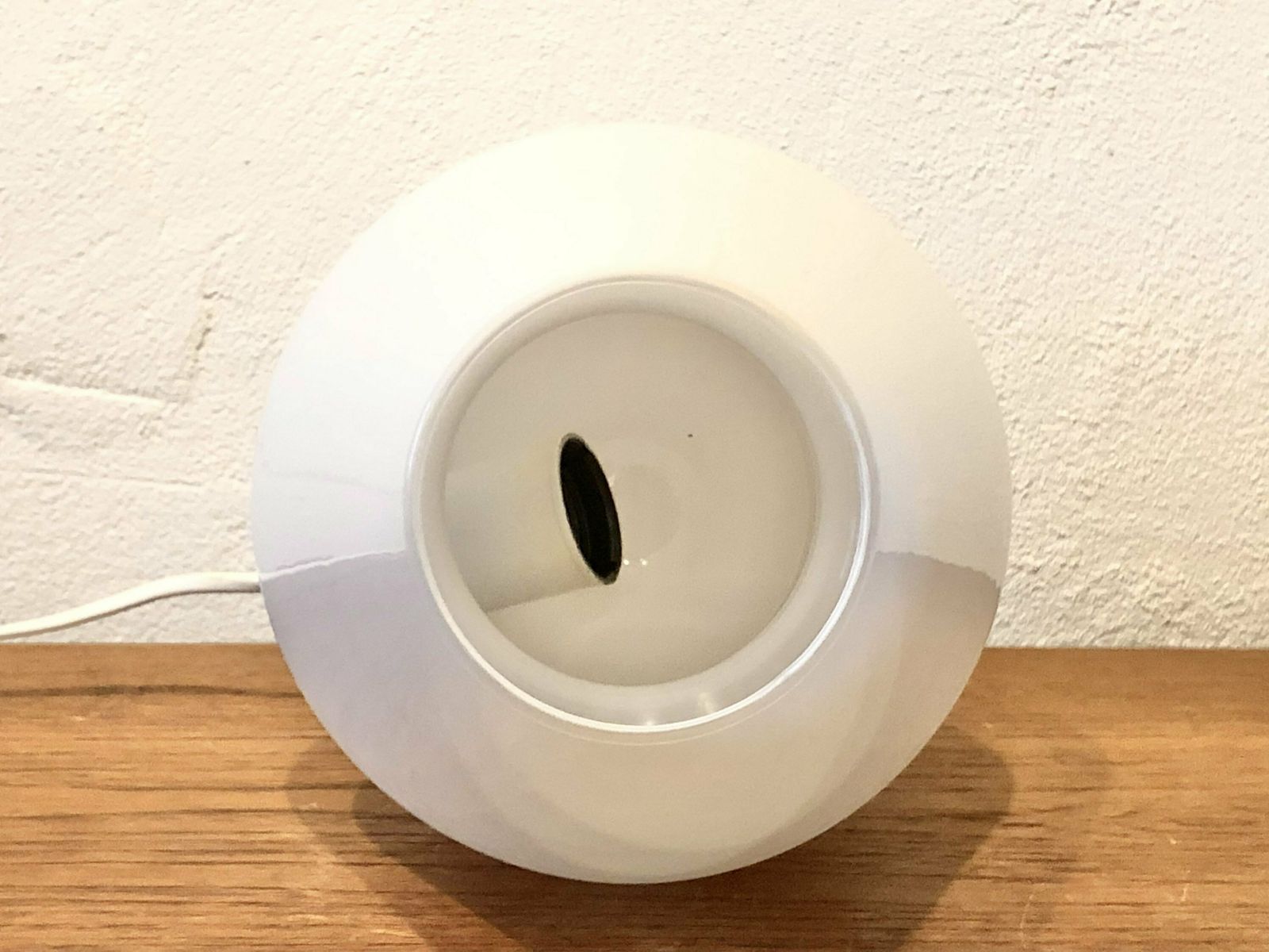Scandinavian Vintage Mushroom Mid Century Table Lamp In Minimalist White Glass With Cozy Glow photo vintage