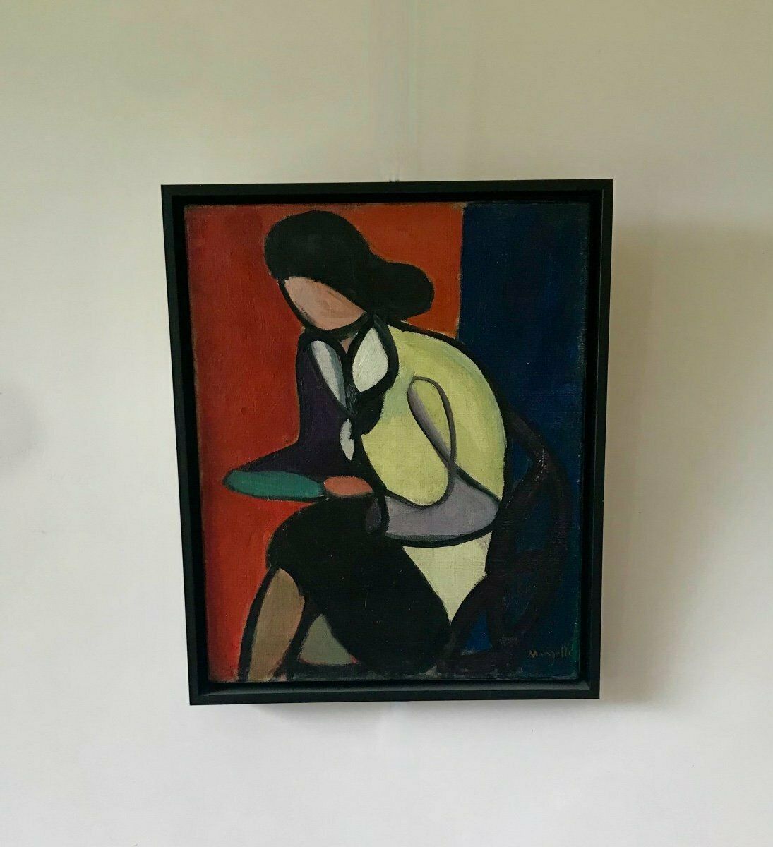 Jean Marzelle (1916 2005), Seated Woman, Oil On Canvas. photo furniture