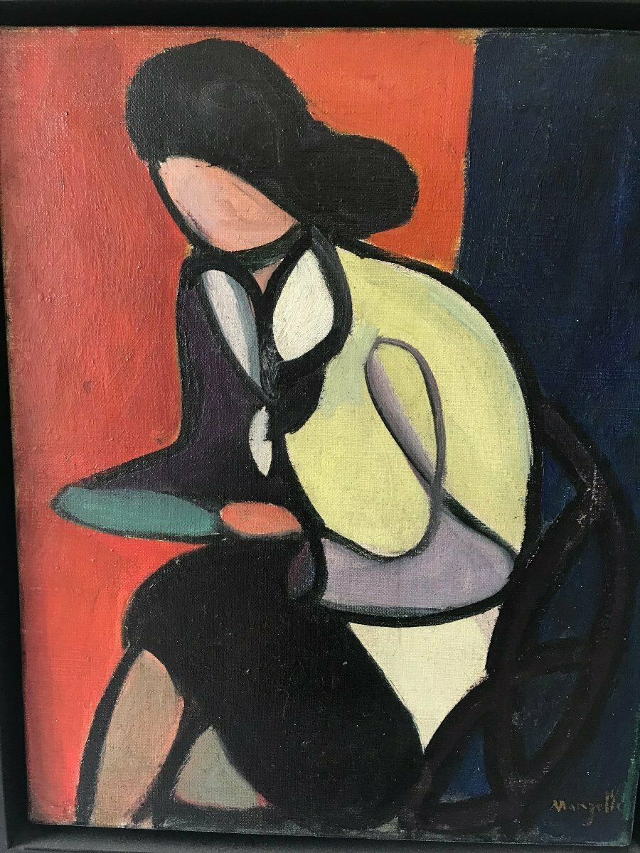 Jean Marzelle (1916 2005), Seated Woman, Oil On Canvas. photo for sale