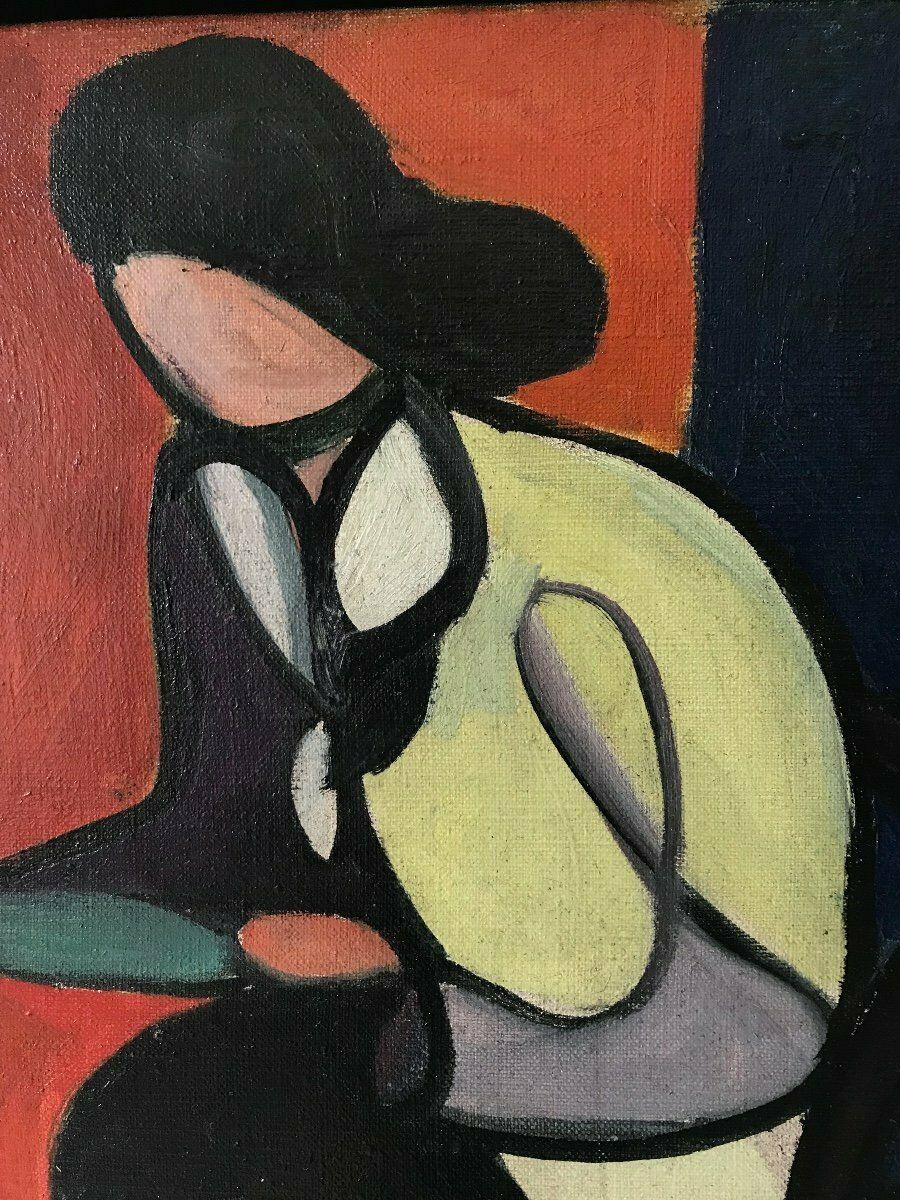 Jean Marzelle (1916 2005), Seated Woman, Oil On Canvas. photo Art