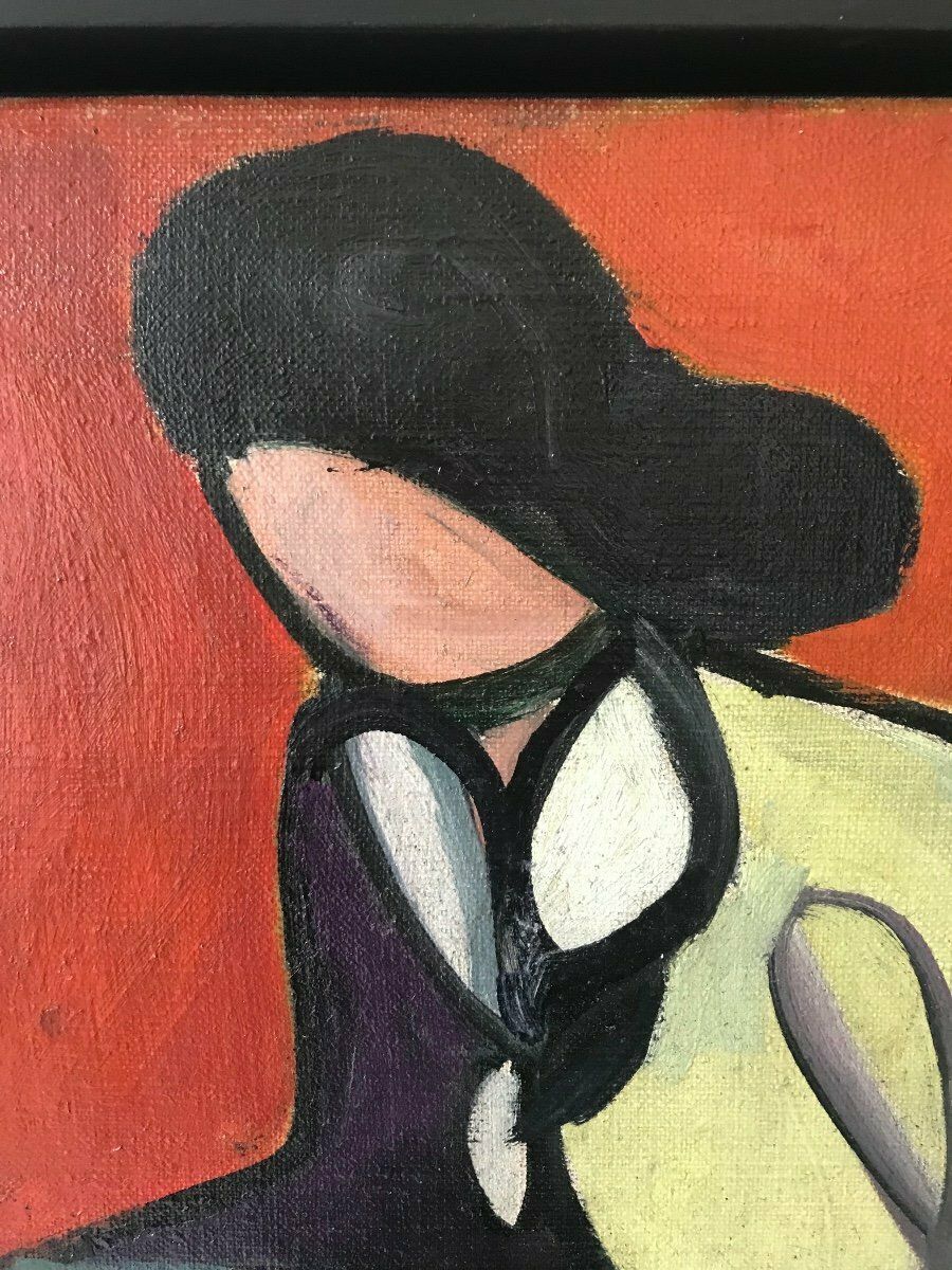 Jean Marzelle (1916 2005), Seated Woman, Oil On Canvas. photo vinterior