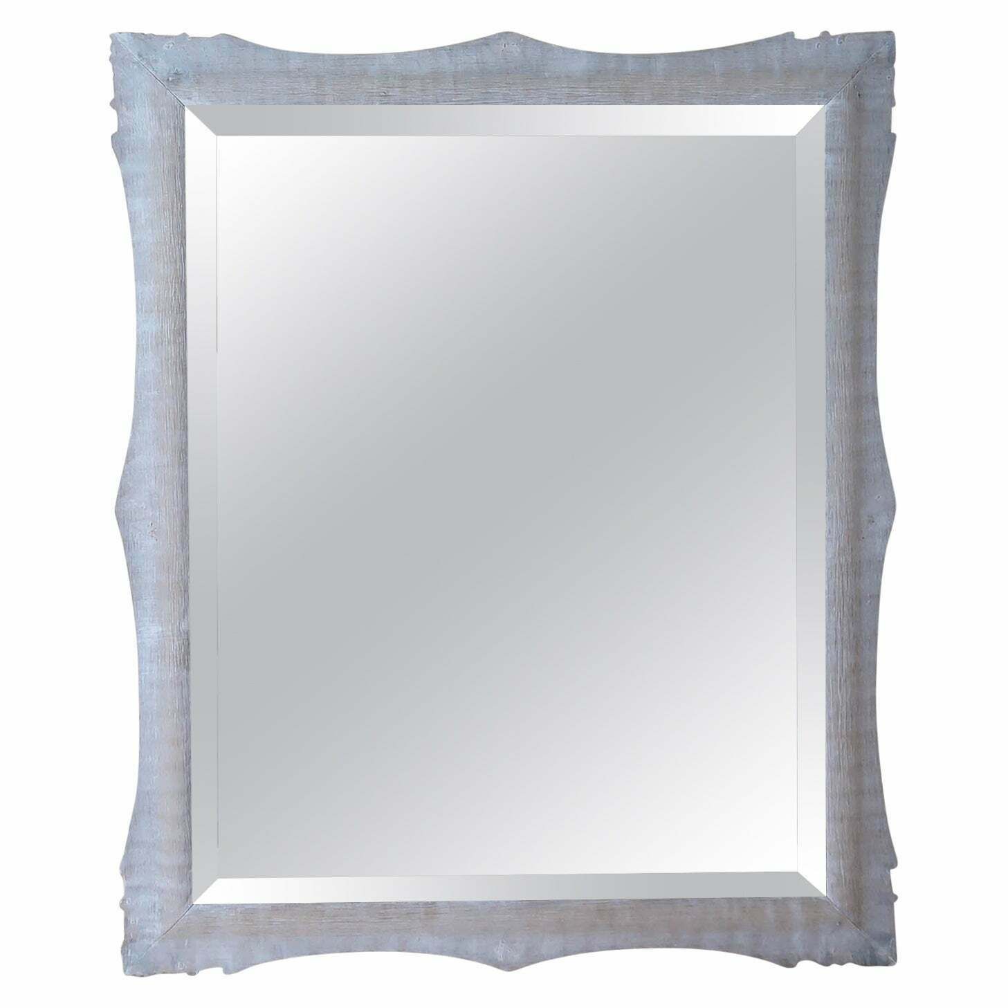 Antique Baroque Style Limed Oak Mirror. English, 19th Century
