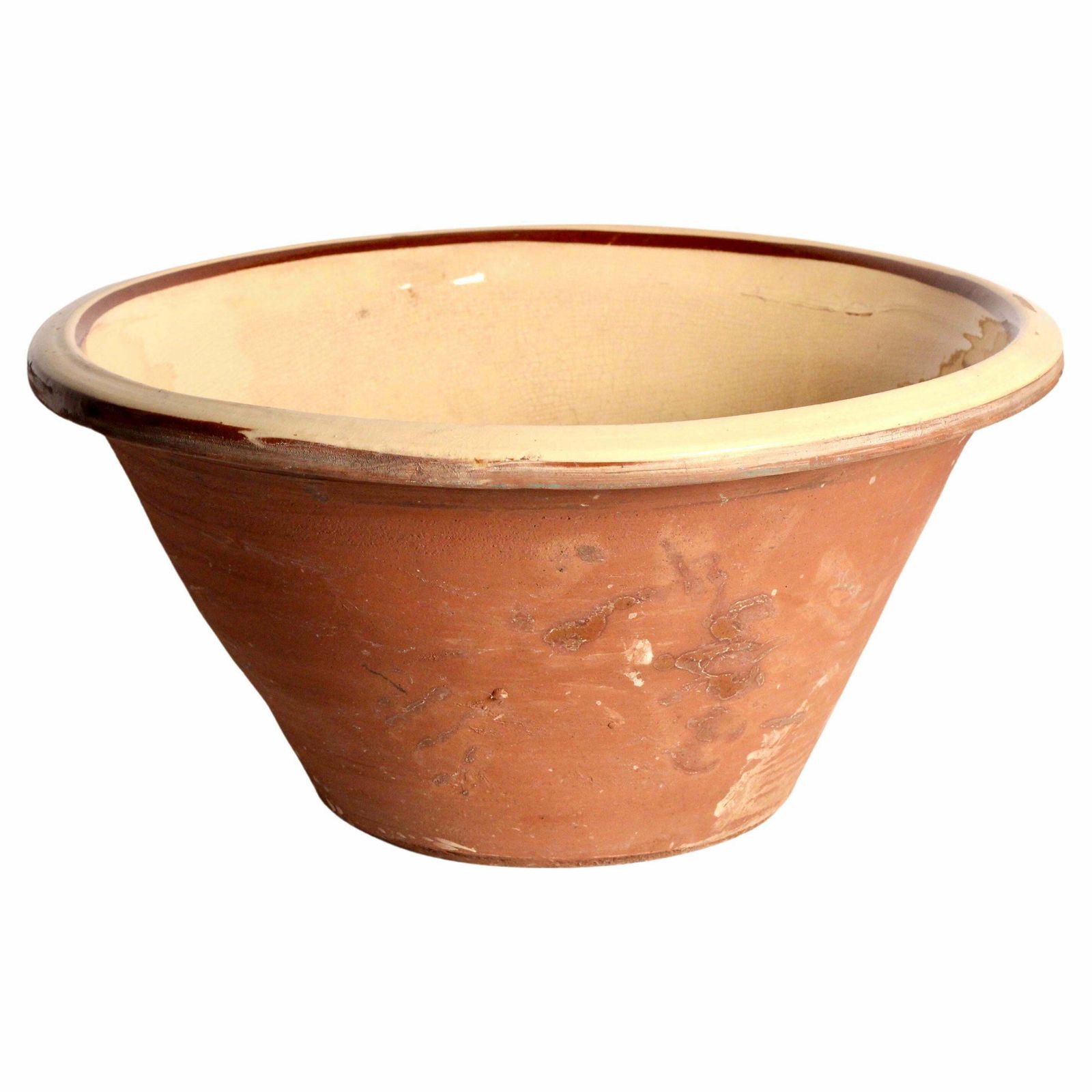 A Large English 19th Century Dairy Bowl From The Cotswolds