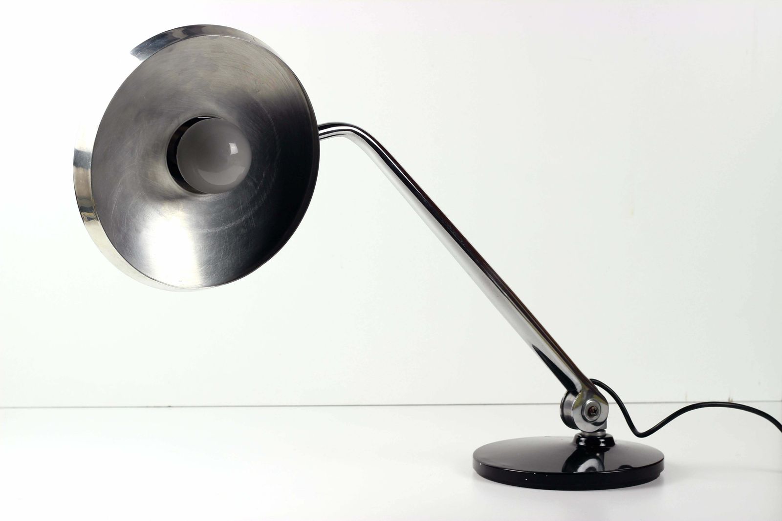 Chrome And Aluminium Fase Desk Lamp Modelos Patentados Madrid Espana photo vintage