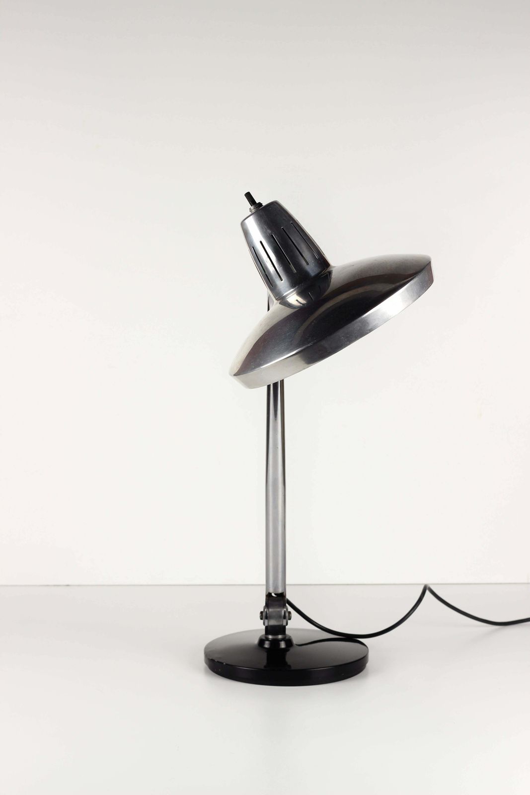 Chrome And Aluminium Fase Desk Lamp Modelos Patentados Madrid Espana photo vintage