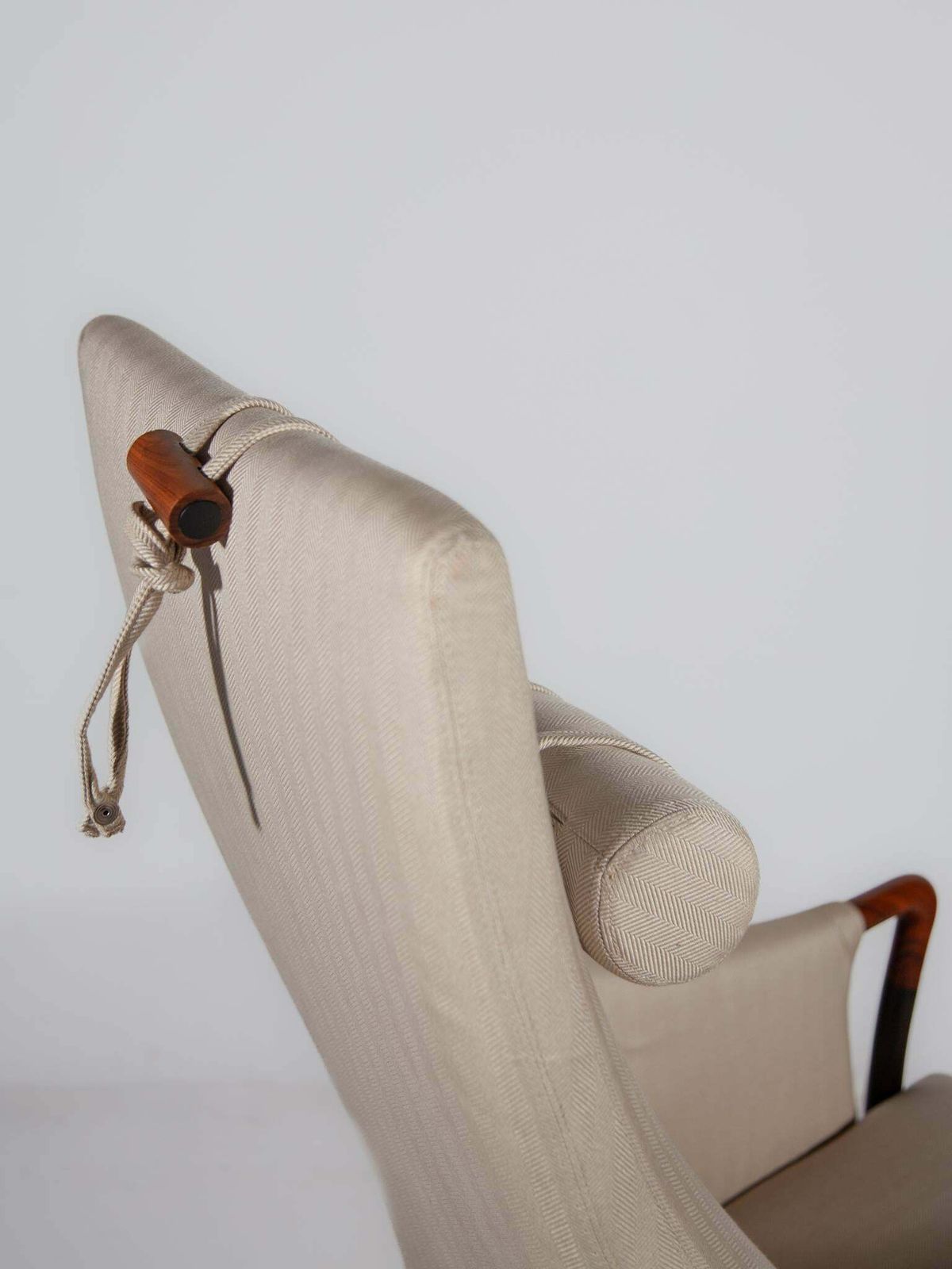 photo buy Set Of Two Highback Lounge Chairs And Footstool By Umberto Asnago, 1980