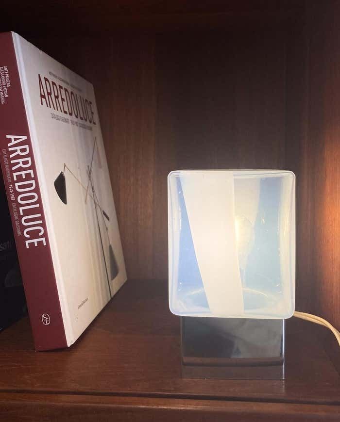 Mid Century Modern Glass Table Lamp, Carlo Nason Style, 1960s photo 771.0