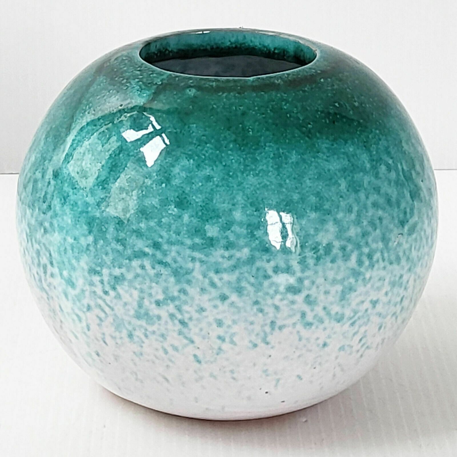 Vintage Ball Vase 1960 Glossy Stoneware Ceramic 60s 1960s Raku 60s
