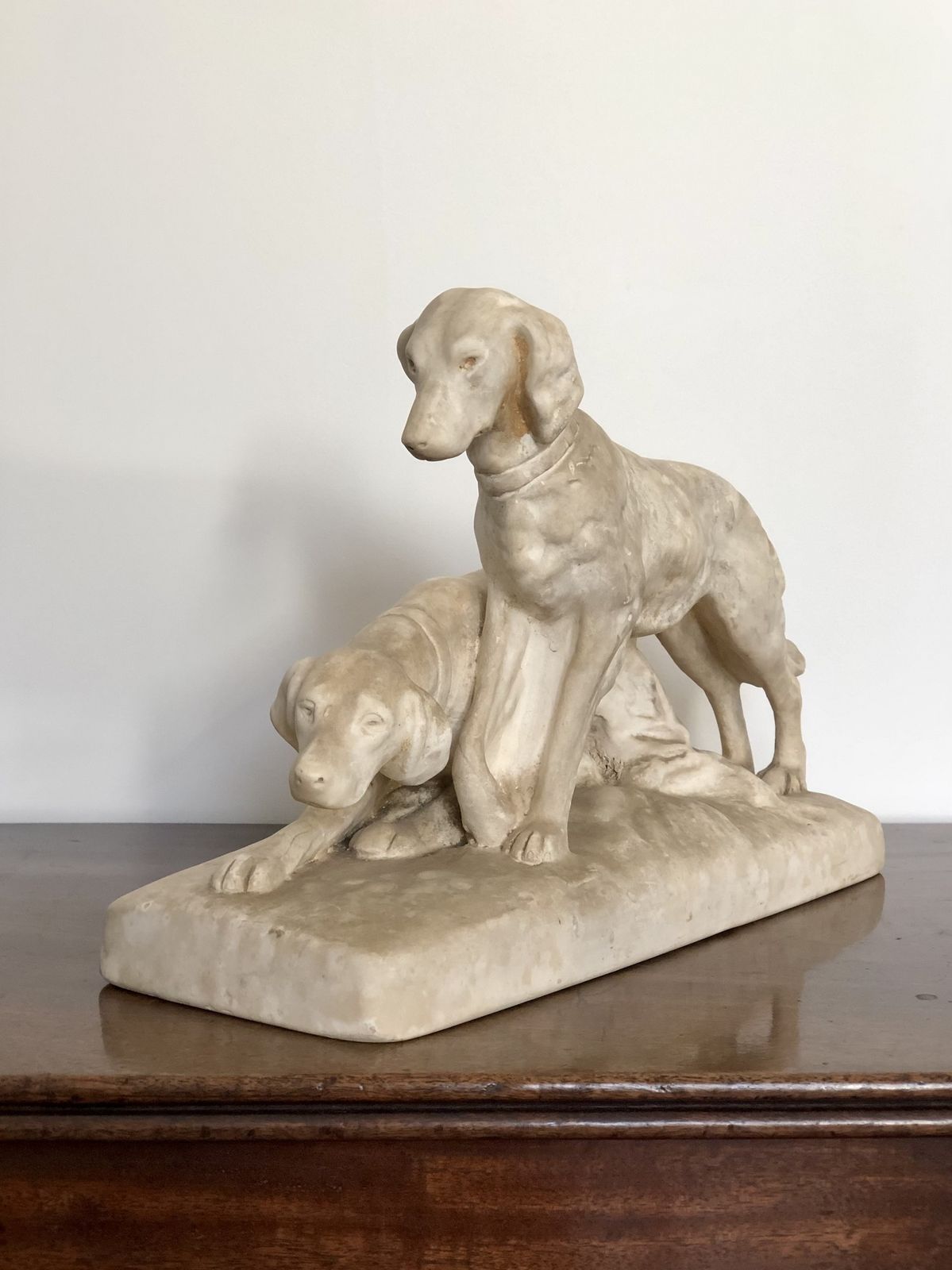 19th Century Parian Sculpture Of Hunting Dogs