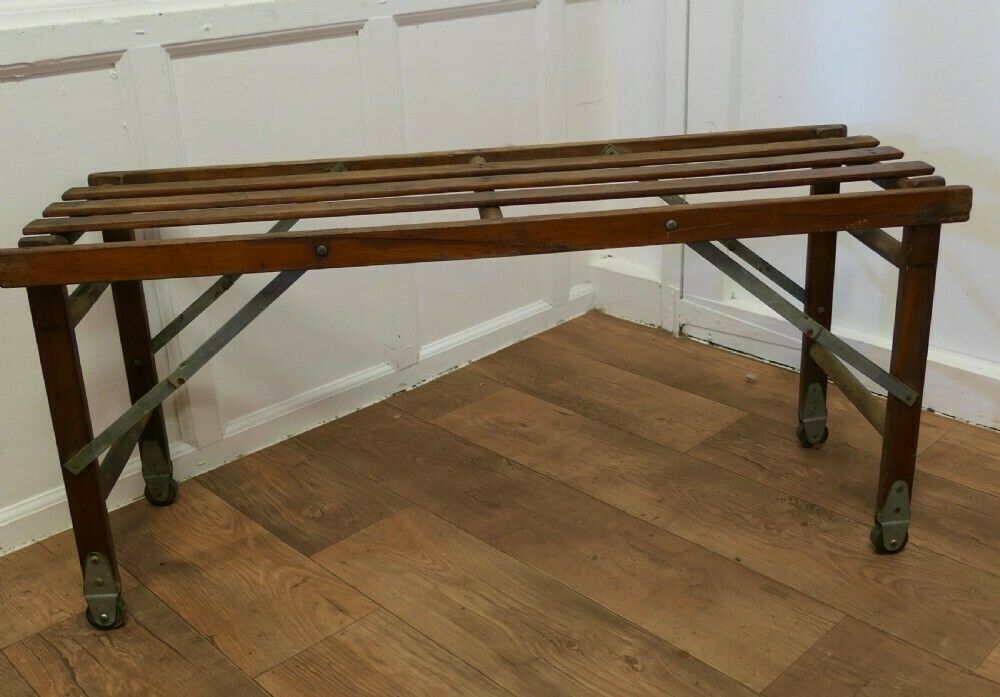 French Canadian Folding Laundry Trolley, Luggage Rack photo Furniture