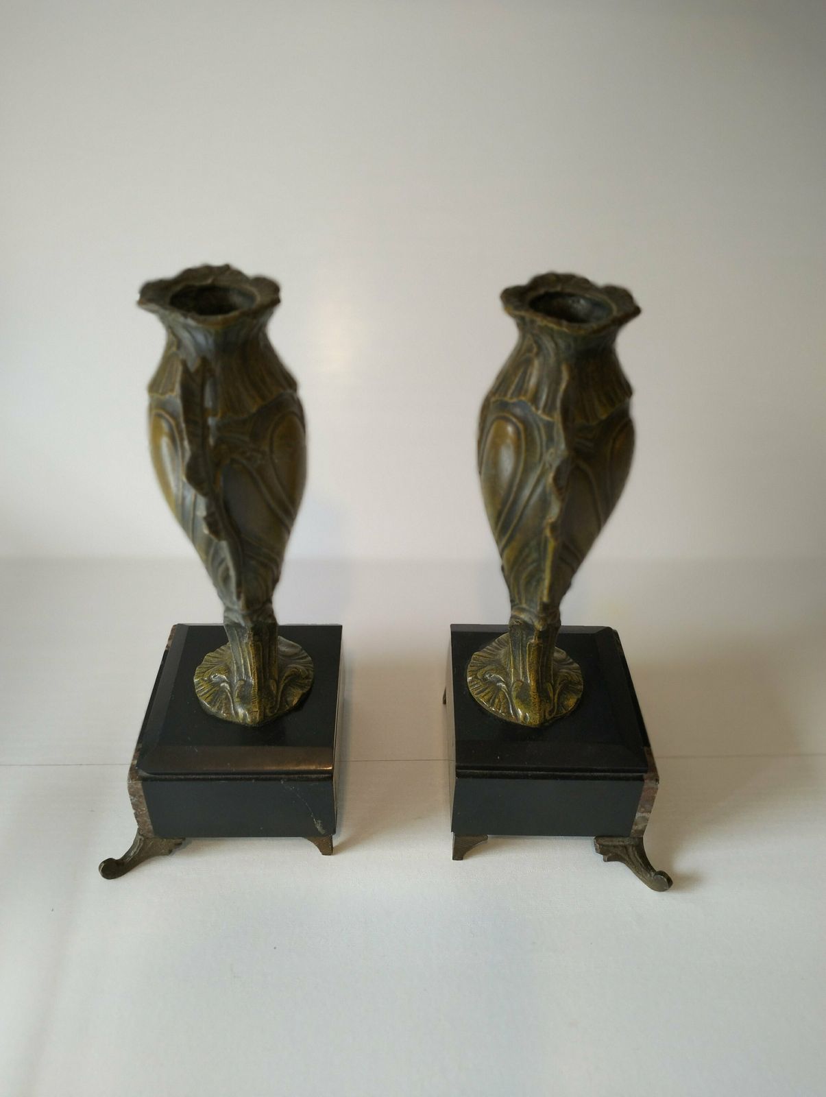 French Antique Bronze Spelter Urns, French Antique Rococo Bronze Vase, Pair Of Antique Urns, Chateau Chic Home Decor photo for sale