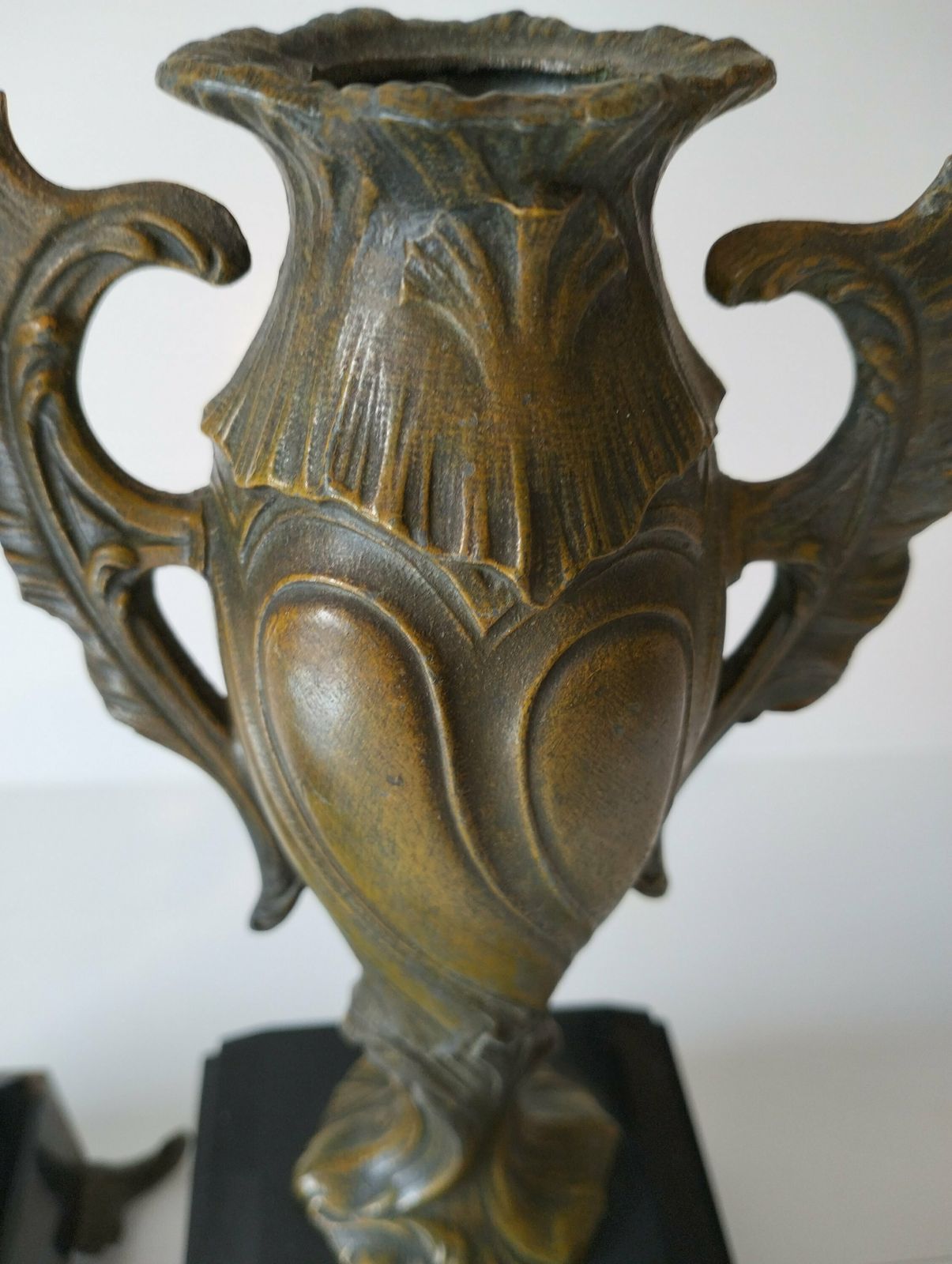 French Antique Bronze Spelter Urns, French Antique Rococo Bronze Vase, Pair Of Antique Urns, Chateau Chic Home Decor photo buy