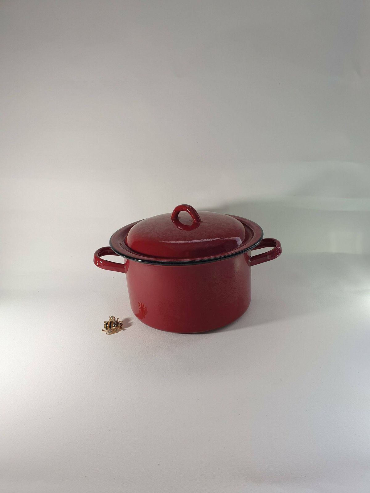 Vintage French Enamel Cookware, Enamel Stew Pot, French Enamel Casserole Pot, Enamel Pan, Vintage Kitchen, French Cookware, French Enamel photo for sale