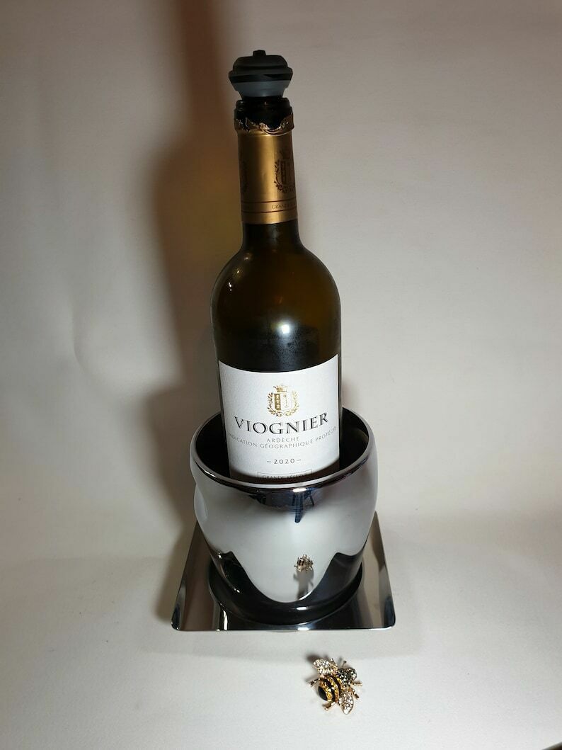 Vintage Stainless Steel Ice Bucket, Chrome Ice Bucket And Tray photo buy