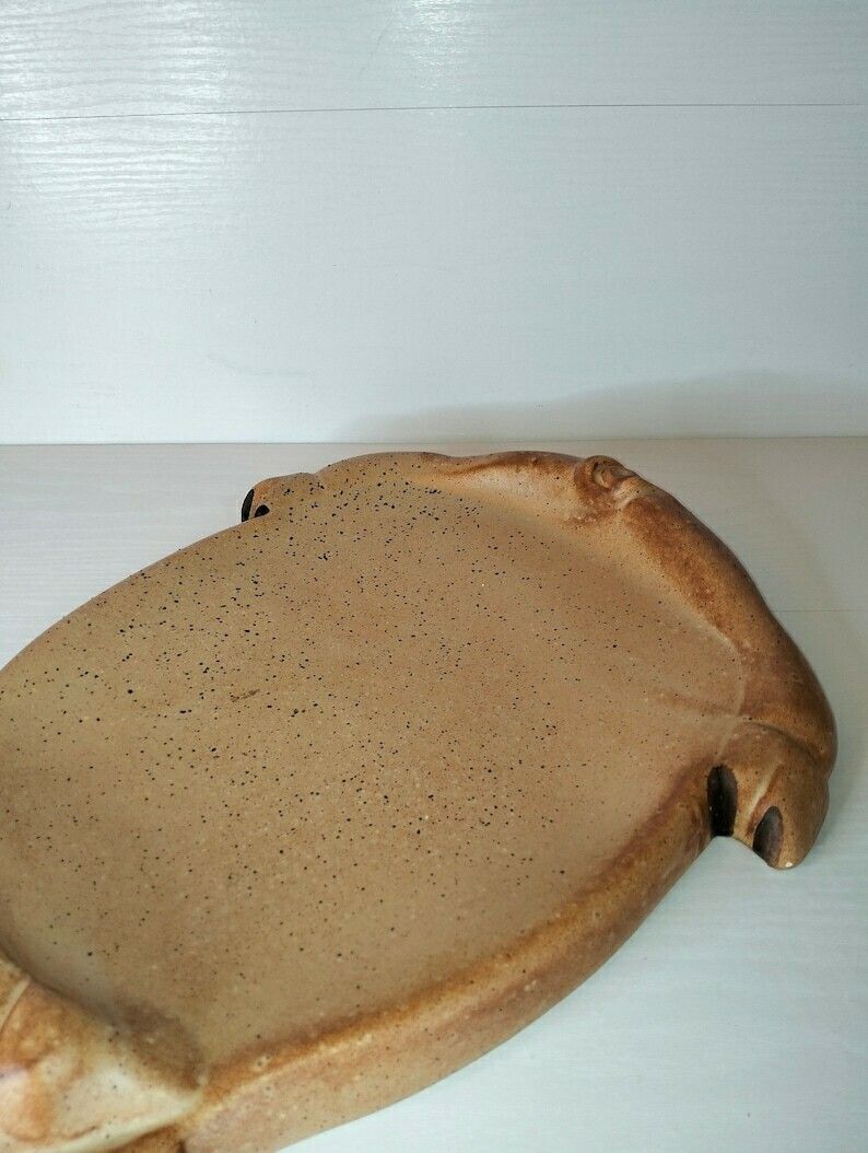 French Vintage Oval Serving Platter, French Charcuterie Ceramic Serving Platter, Pig Shaped Meat Serving Platter photo Home Decor