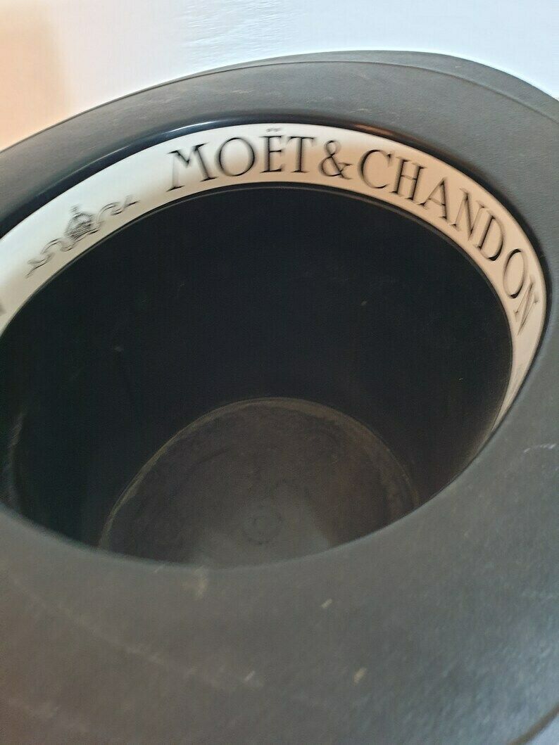 French Vintage Champagne Bucket, Moet & Chandon Top Hat Ice Bucket, Top Hat Wine Cooler, Black Ice Bucket, Alcohol Advertising Barware photo buy