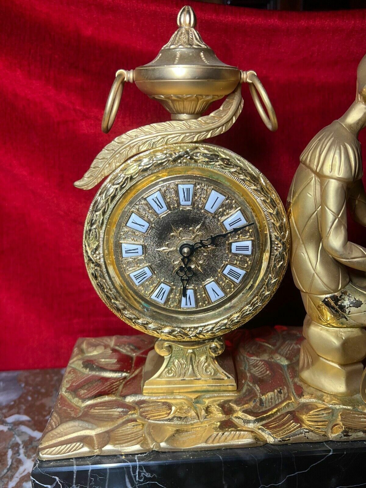 Italian Empire Figural Salon Clock Of Posed Court Jester With Loot photo furniture