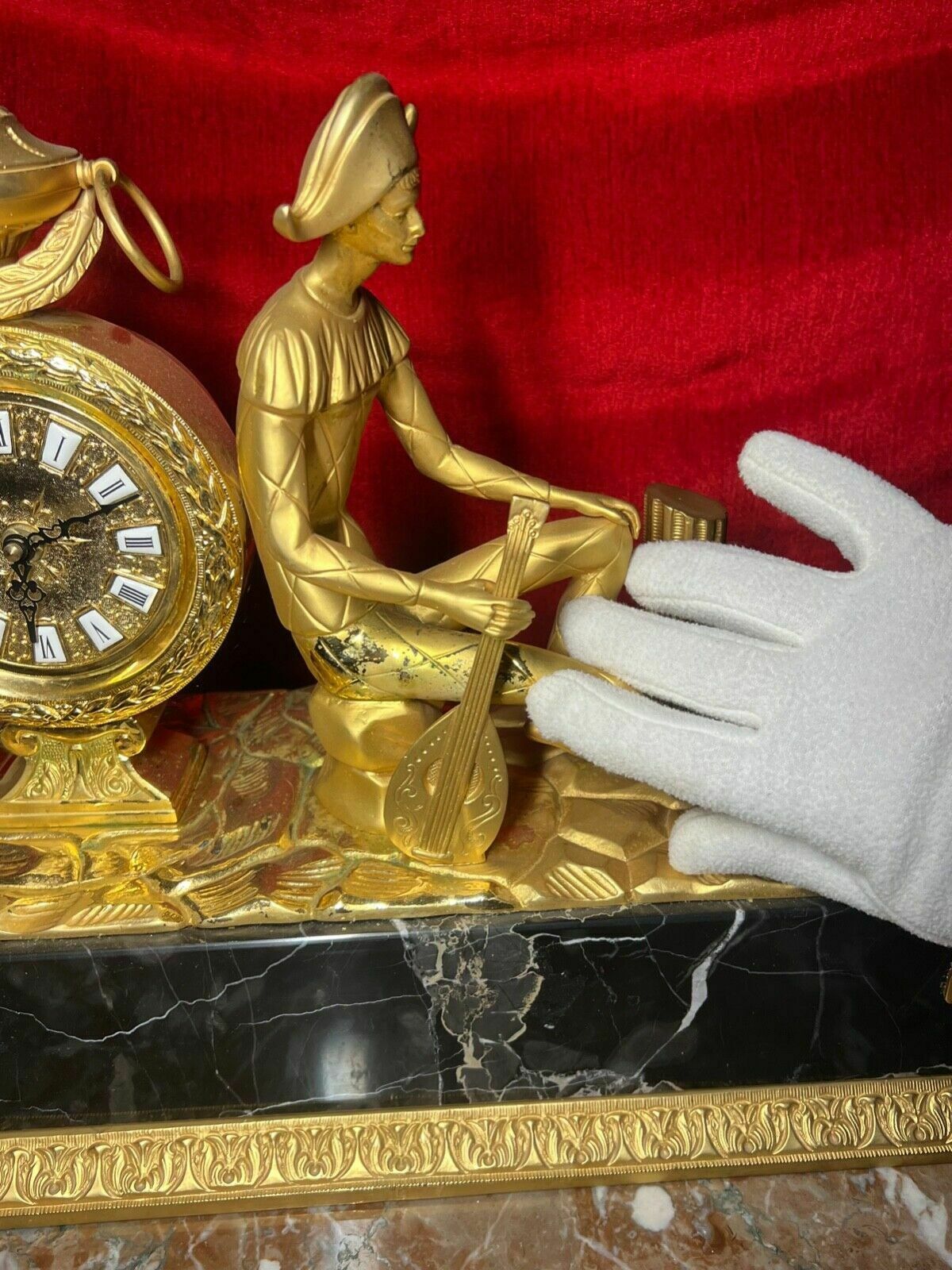 Italian Empire Figural Salon Clock Of Posed Court Jester With Loot photo Home Decor