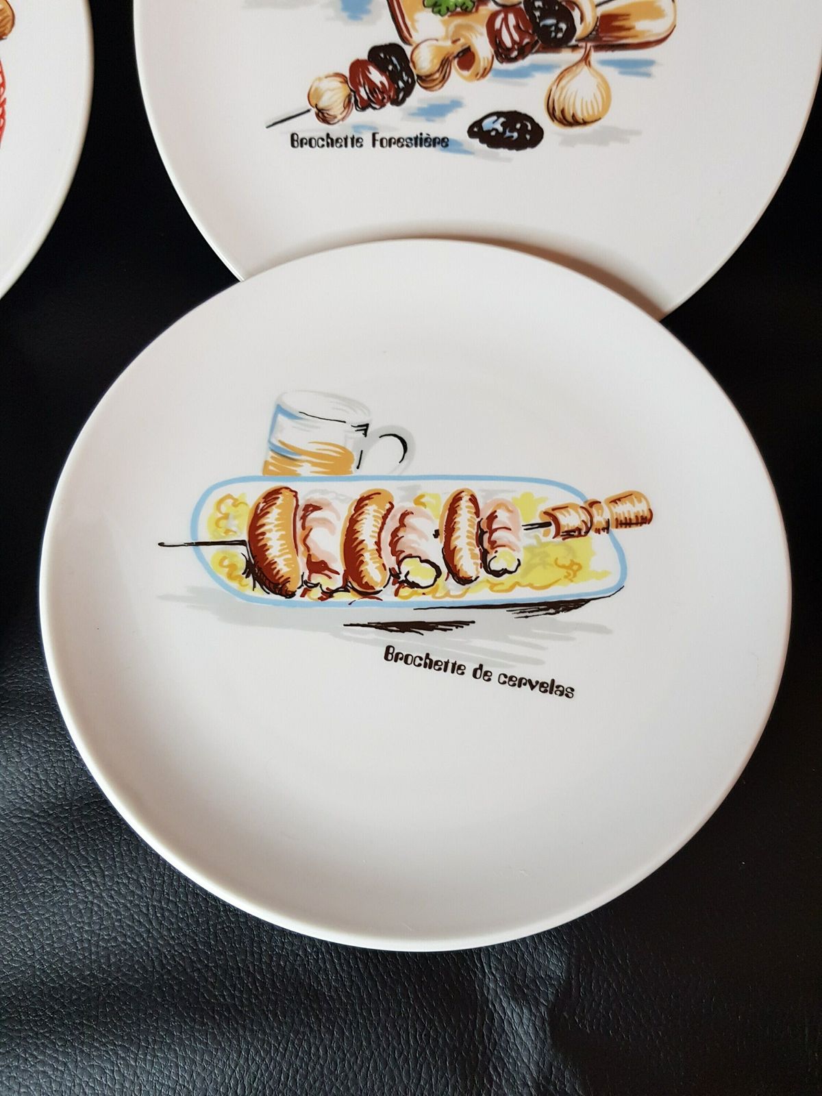 Vintage French Porcelain Side Plates, Six French Bruschetta Plates, Painted Side Plates photo vinterior