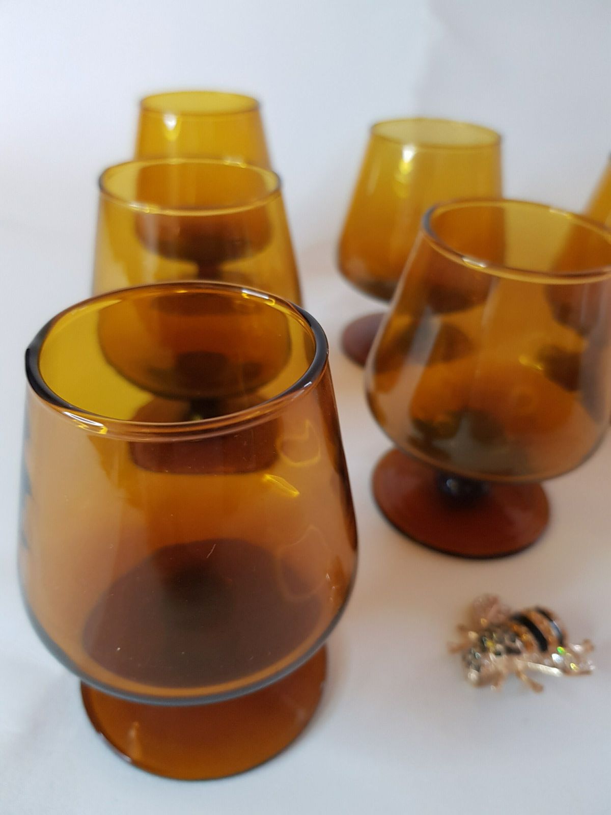 French Cognac Snifter Glasses, Aperitif Glasses, After Dinner Glasses, French Drinkware, Set Of Vintage Glasses photo vintage