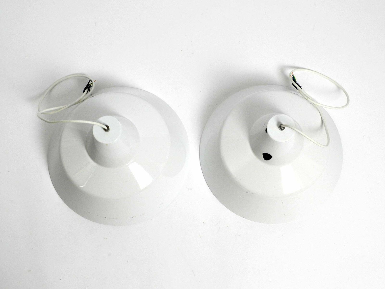 photo furniture Pair Of 1950s Metal Enamel Ceiling Lamps By Axel Wedel Madsen For Louis Poulsen
