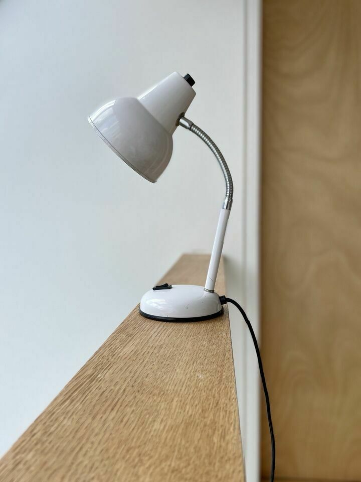 Vintage White Gooseneck Desk Lamp By Veneta Lumi Italy Bhs 1980s Pat Tested photo furniture