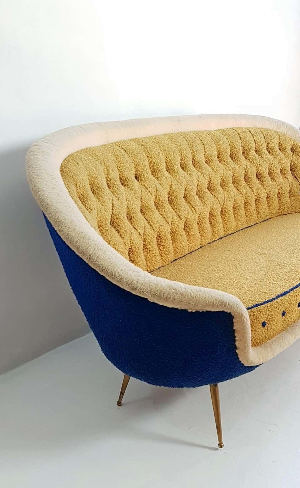 Midcentury Sofa With Brass Spider Legs By Isa Bergamo Italy 1959 photo 1600.0