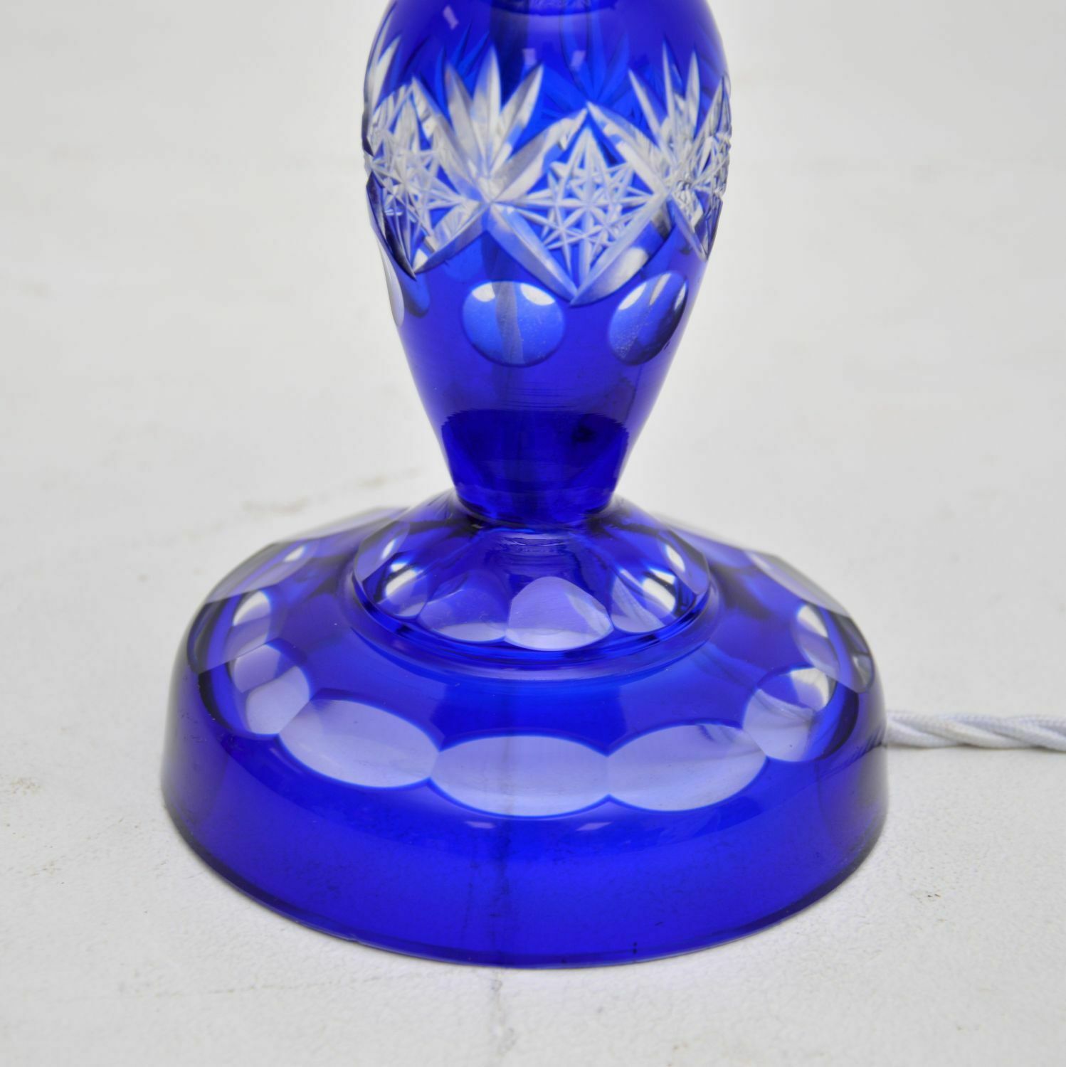 Antique Bohemian Crystal Glass Table Lamp, Vase And Dish photo buy