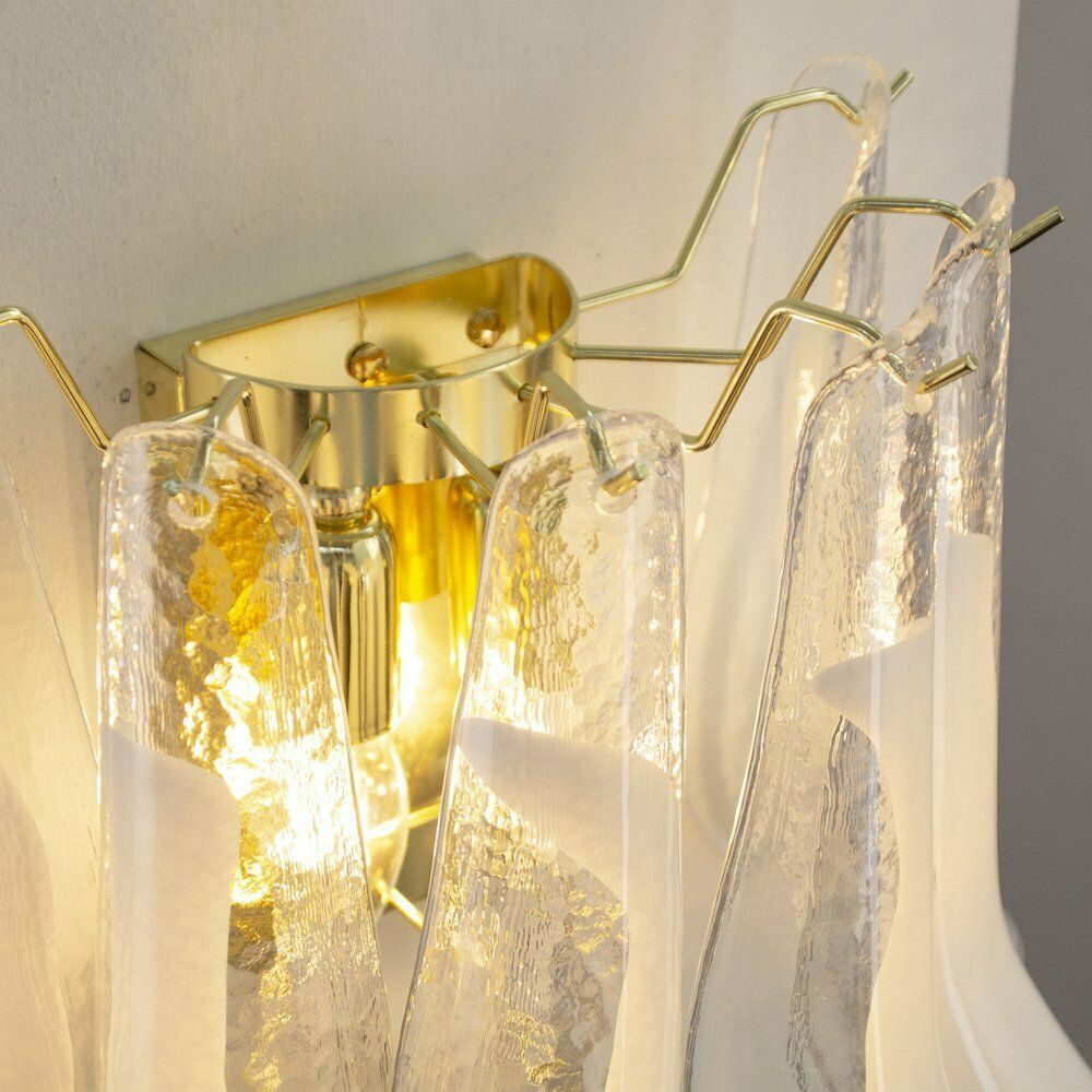 Petal Wall Lamp In Murano Glass With White Decoration, Italy, 1990s photo buy