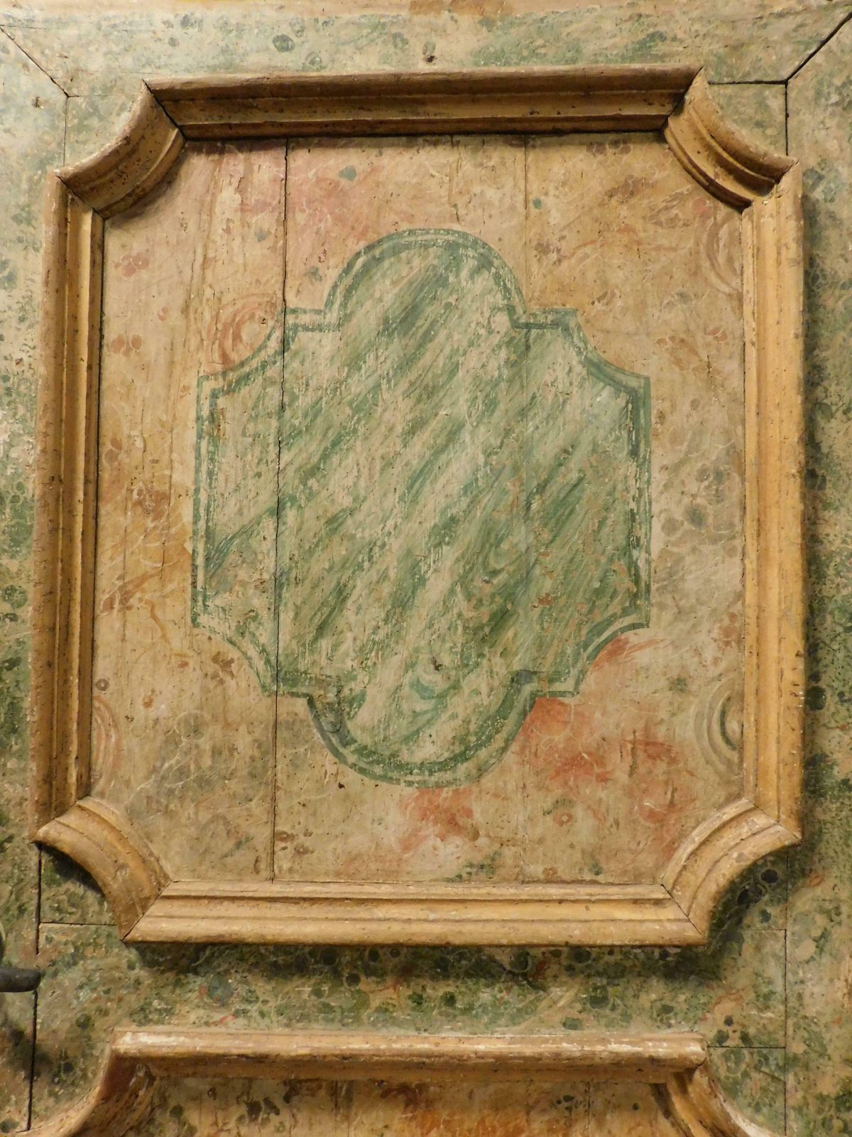 Interior Old Door In Lacquered Wood With Faux Marble Effect, Naples photo 3554.0