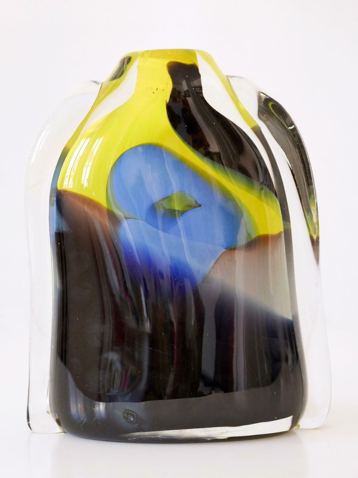 Tall And Decorative Murano Glass Vase Italy 1990s photo furniture