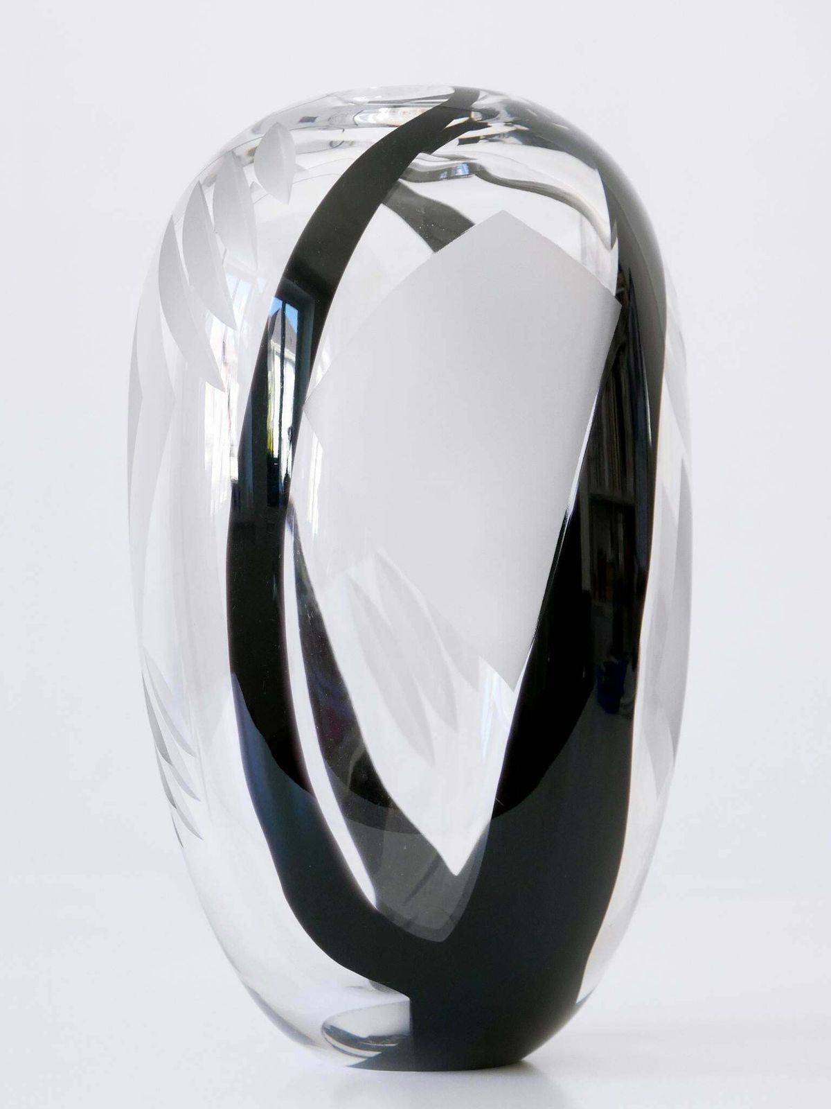 Home Decor Unique Art Glass Vase By Anna Ehrer For Kosta Boda Sweden 1992 Signed photo