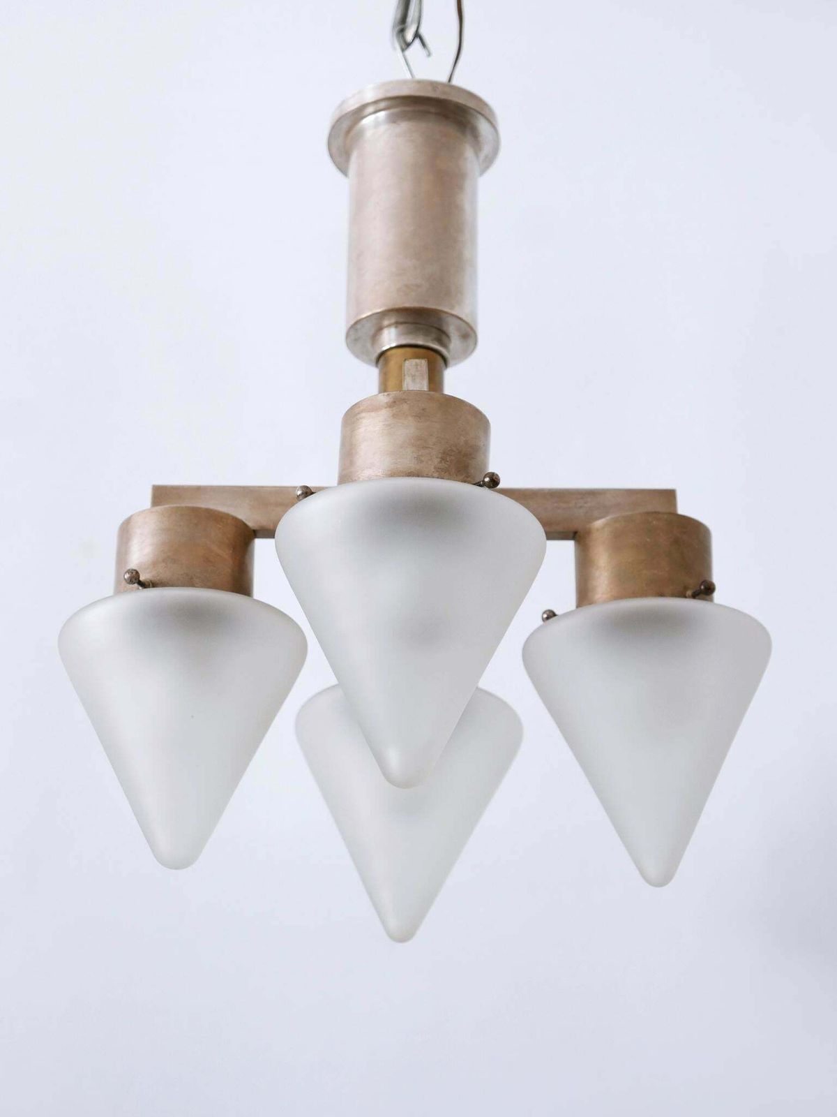 Elegant Four Flamed Art Deco Chandelier Or Ceiling Lamp Germany 1930s photo 4309.0