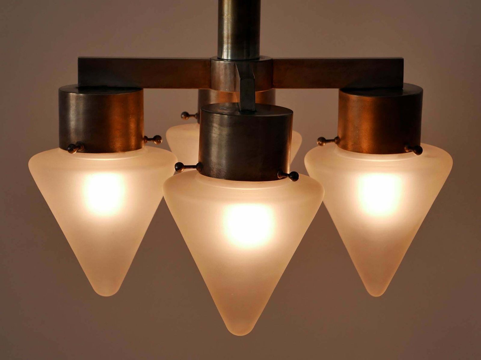 photo buy Elegant Four Flamed Art Deco Chandelier Or Ceiling Lamp Germany 1930s