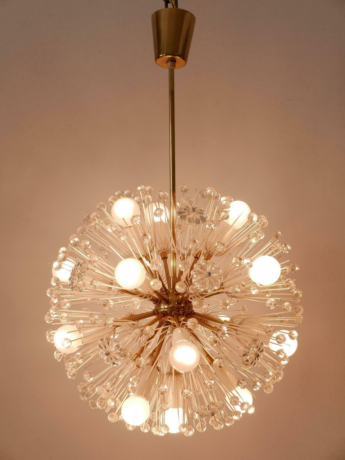 Amazing 17 Lights Chandelier Dandelion By Emil Stejnar For Rupert Nikoll 1950s photo vinterior