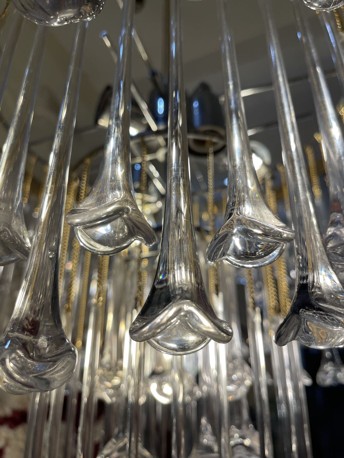 Venini Glass Murano Flower Drops Chandelier  Italie 1980 photo buy